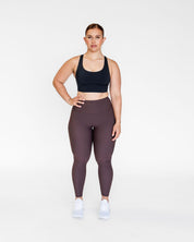 RIBBED STAPLE FULL LENGTH LEGGING ESPRESSO