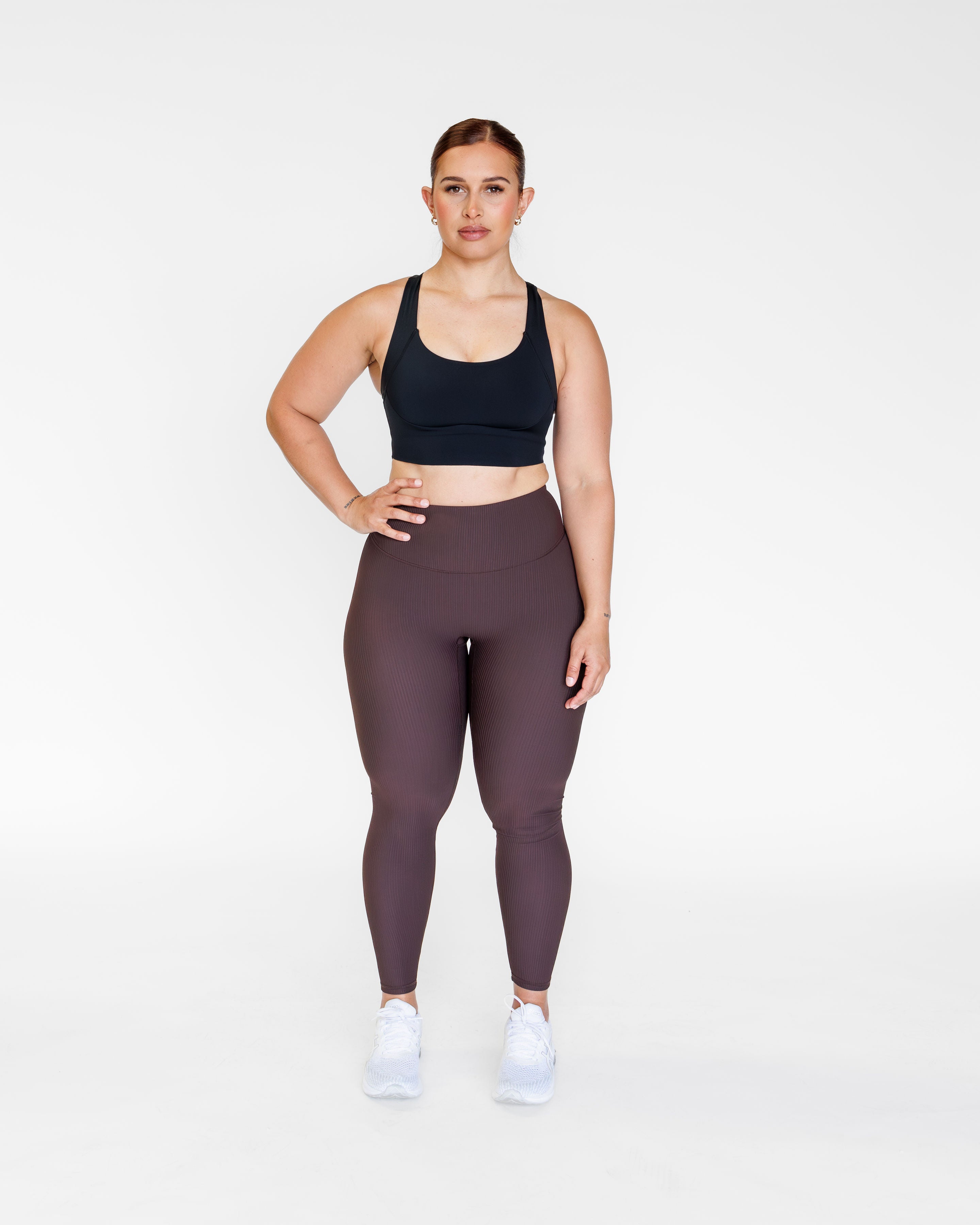 RIBBED STAPLE FULL LENGTH LEGGING ESPRESSO