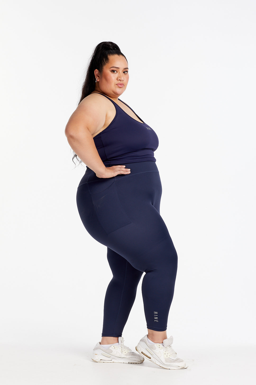 HYBRID FULL LENGTH LEGGINGS NAVY – HINE COLLECTION