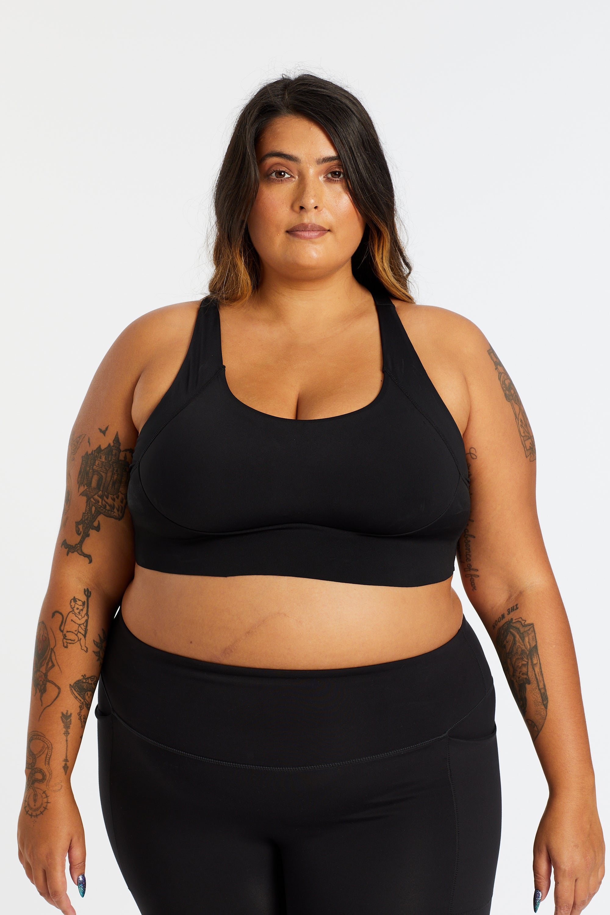 CURVED BUILT-IN SPORTS BRA ONYX