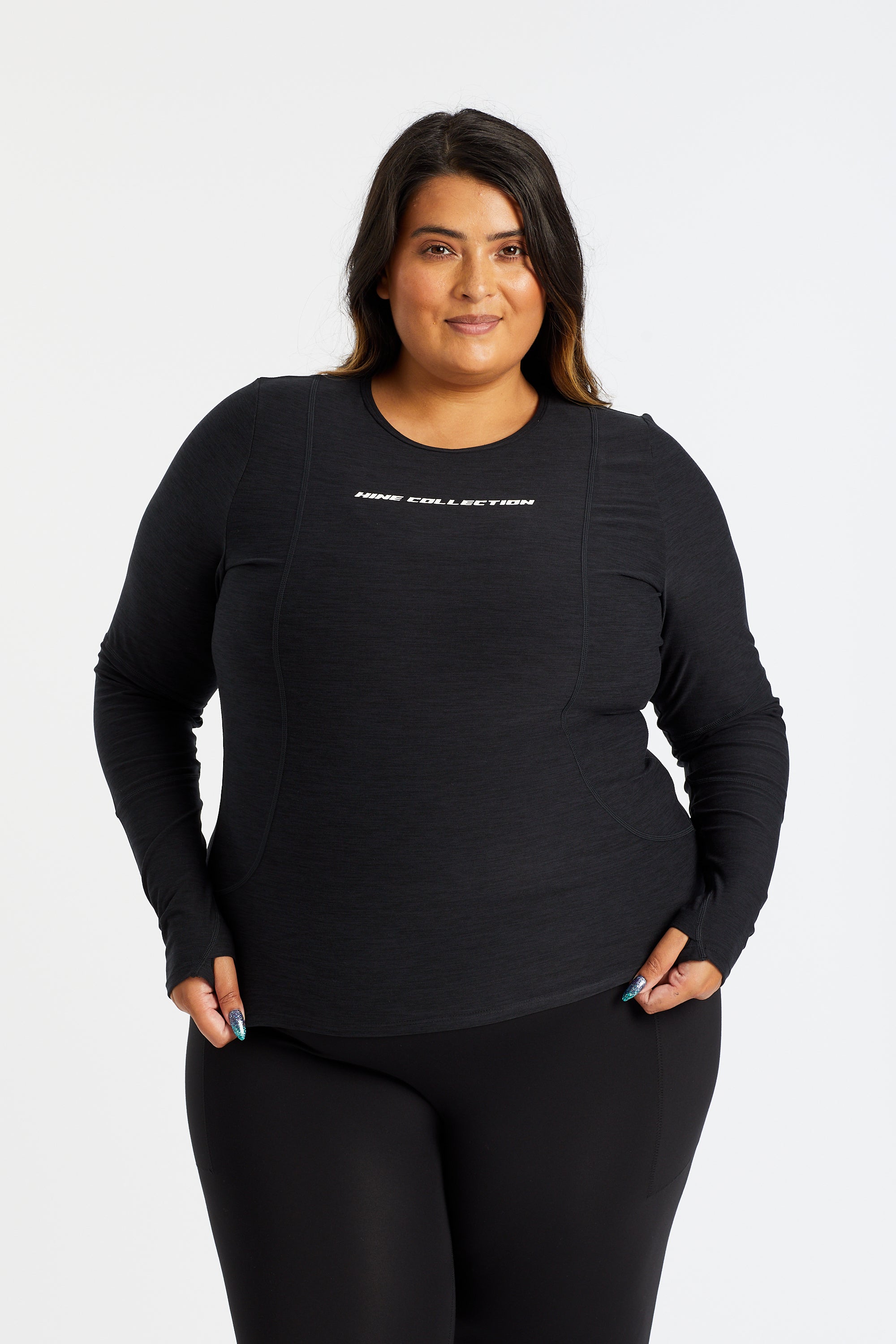 HINE LONG SLEEVE TRAINING TOP - ONYX