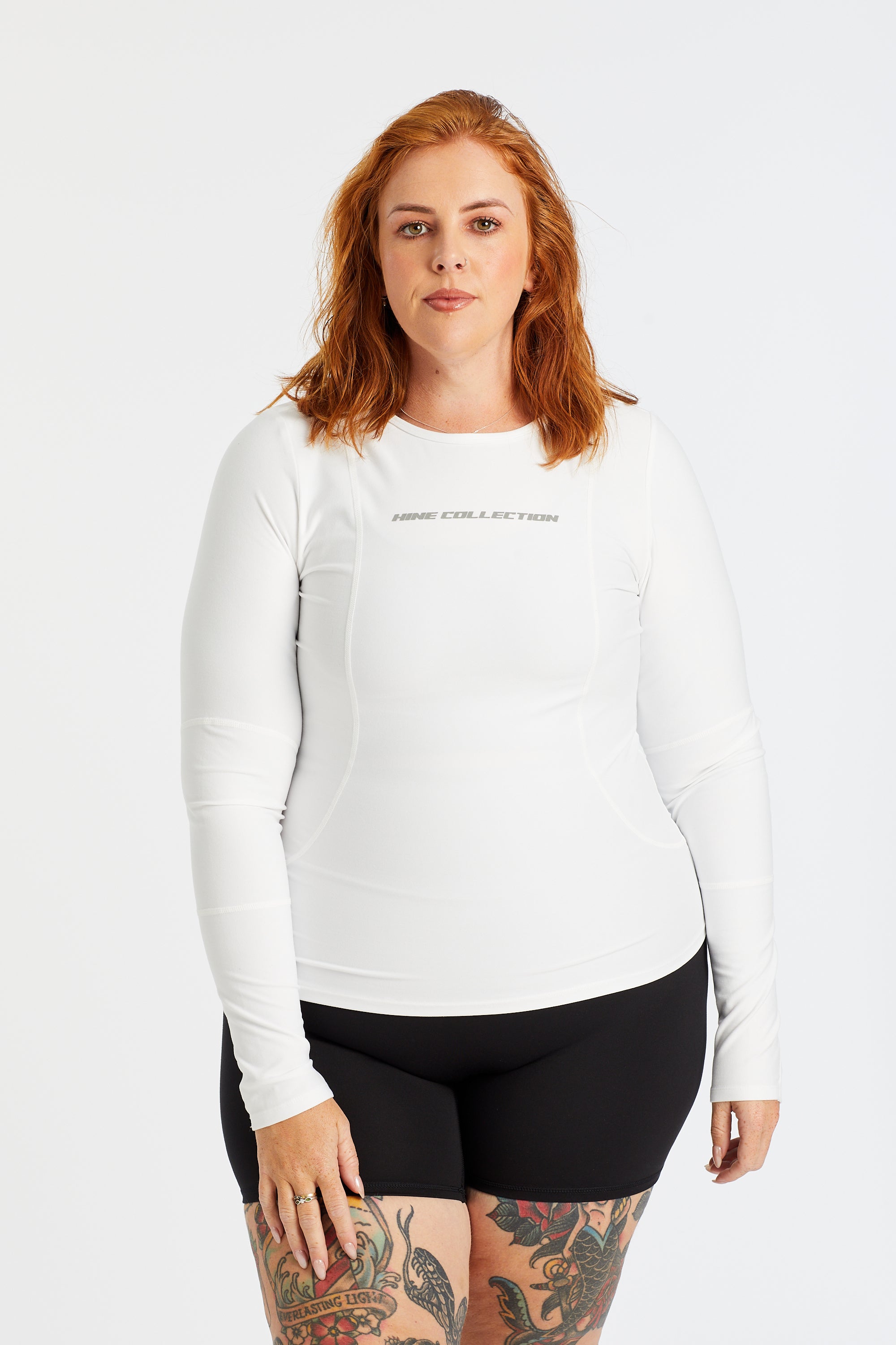 HINE LONG SLEEVE TRAINING TOP - WHITE