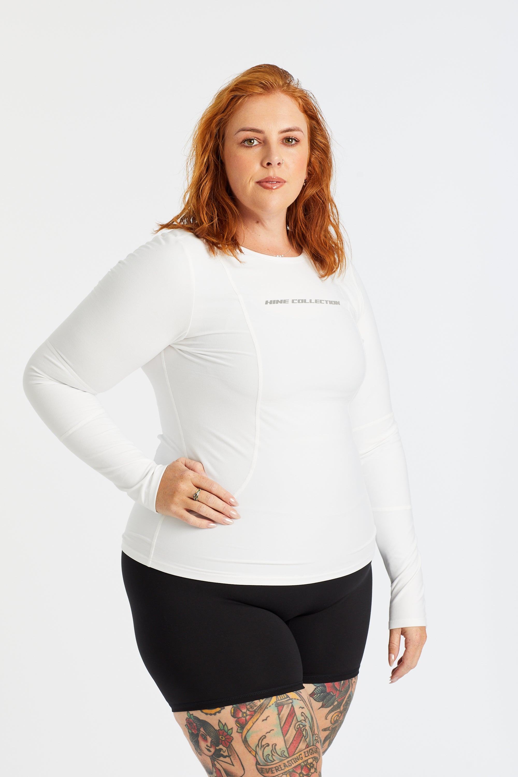 HINE LONG SLEEVE TRAINING TOP - WHITE