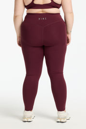 STAPLE W/ POCKET FULL LENGTH LEGGINGS BURGUNDY