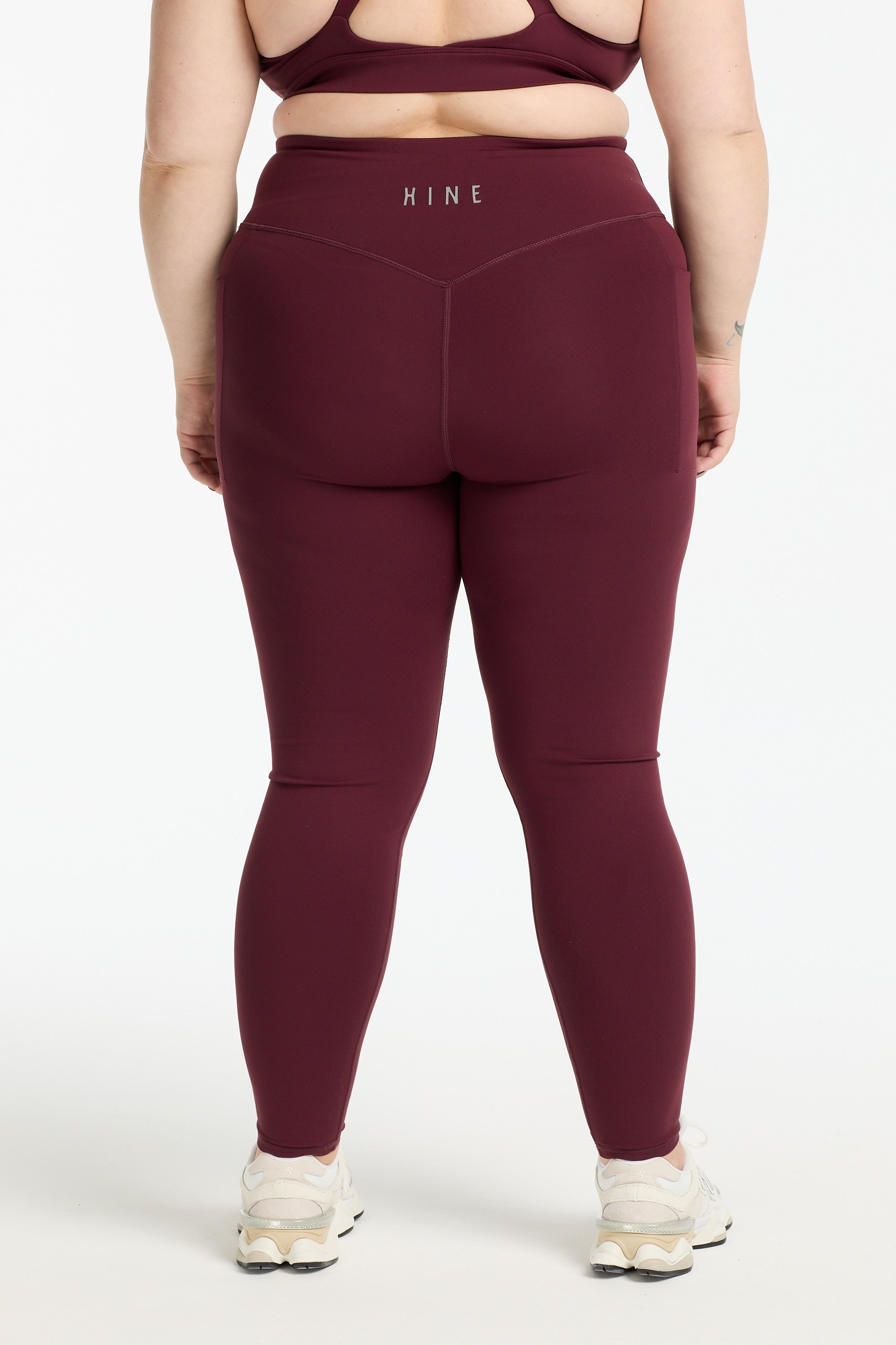 STAPLE W/ POCKET FULL LENGTH LEGGINGS BURGUNDY