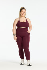 MOVEMENT W/ NO FRONT SEAM FULL LENGTH LEGGINGS BURGUNDY