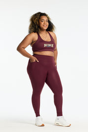 STAPLE W/ POCKET FULL LENGTH LEGGINGS BURGUNDY