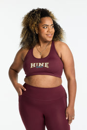 VARSITY 2.0 SPORTY BRA BURGUNDY