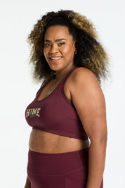 VARSITY 2.0 SPORTY BRA BURGUNDY