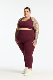 STAPLE W/ POCKET FULL LENGTH LEGGINGS BURGUNDY