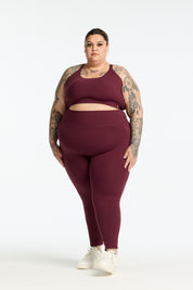 STAPLE W/ POCKET FULL LENGTH LEGGINGS BURGUNDY