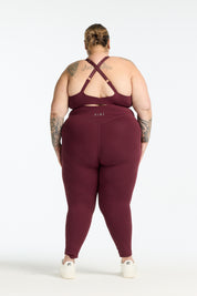 STAPLE W/ POCKET FULL LENGTH LEGGINGS BURGUNDY