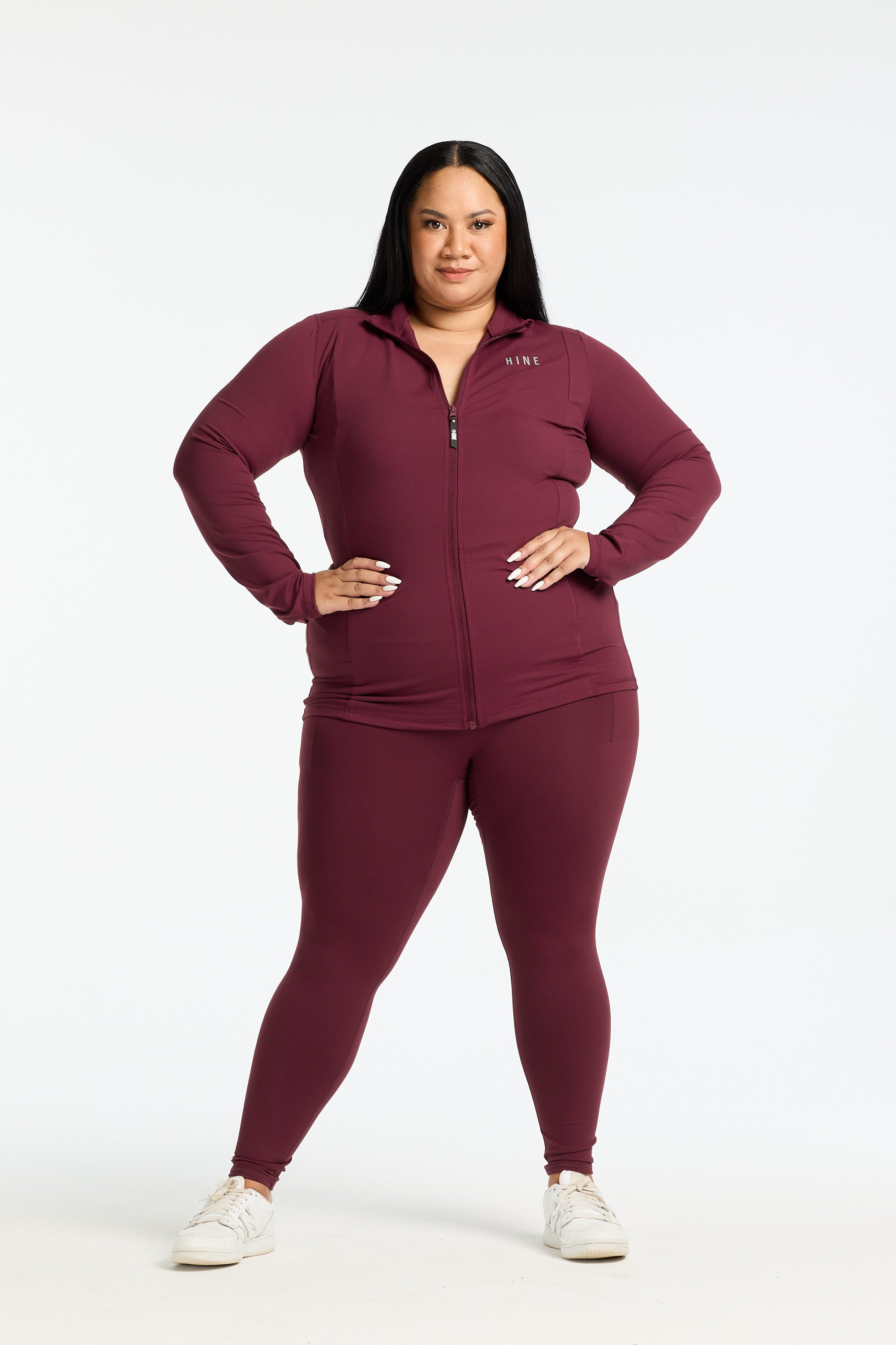 STAPLE W/ POCKET FULL LENGTH LEGGINGS BURGUNDY