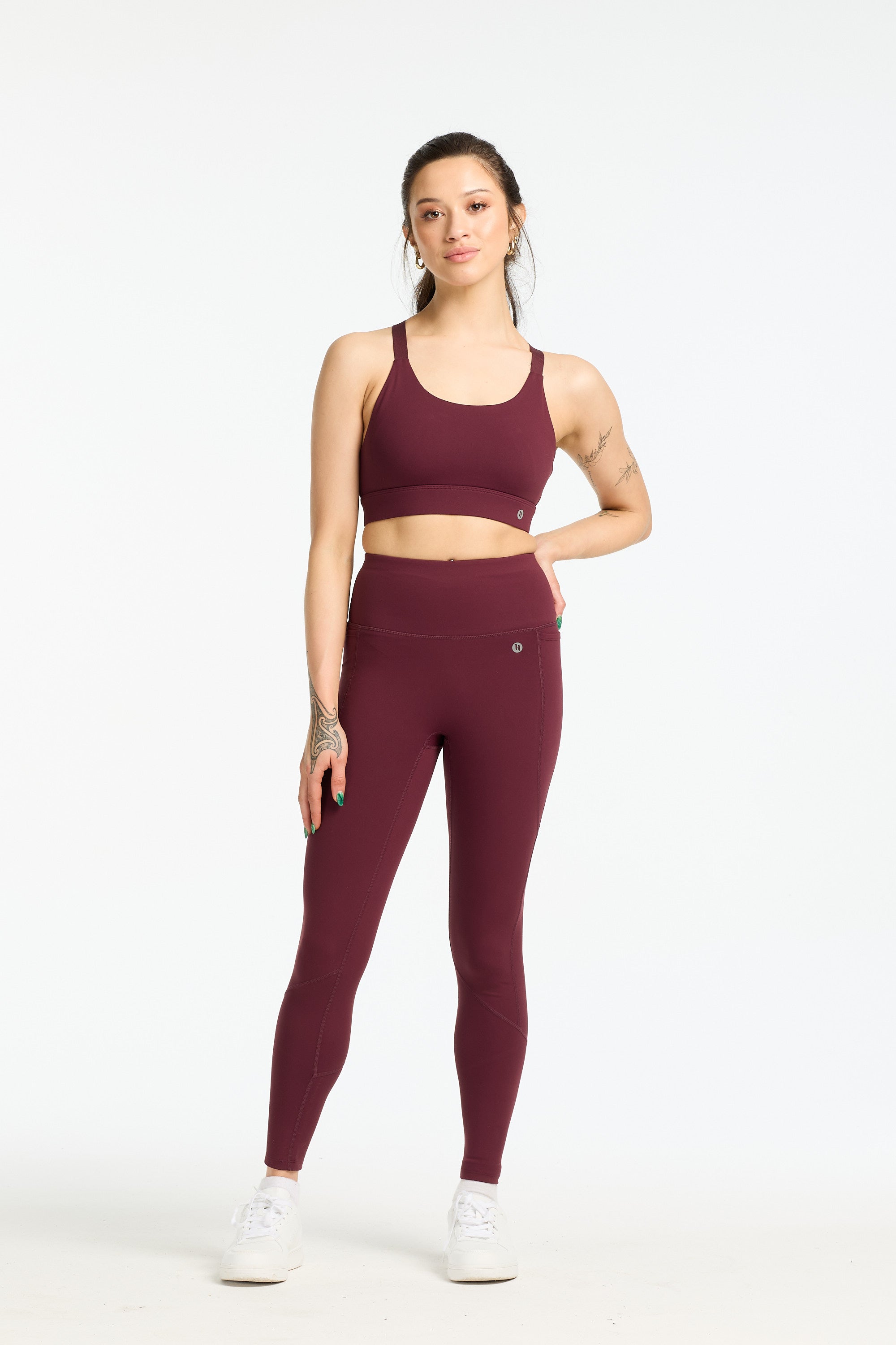 MOVEMENT W/ NO FRONT SEAM FULL LENGTH LEGGINGS BURGUNDY