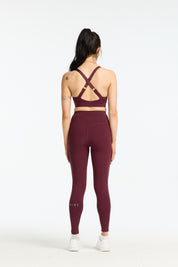 MOVEMENT W/ NO FRONT SEAM FULL LENGTH LEGGINGS BURGUNDY