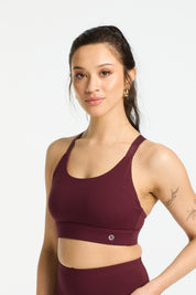 MOVEMENT BRA BURGUNDY