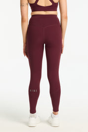 MOVEMENT W/ NO FRONT SEAM FULL LENGTH LEGGINGS BURGUNDY