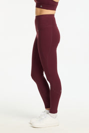 MOVEMENT W/ NO FRONT SEAM FULL LENGTH LEGGINGS BURGUNDY