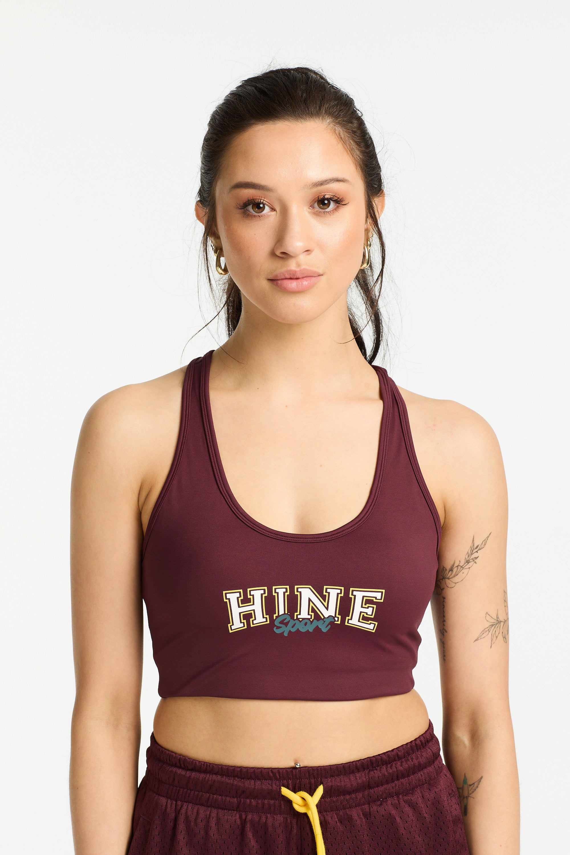 VARSITY 2.0 SPORTY BRA BURGUNDY