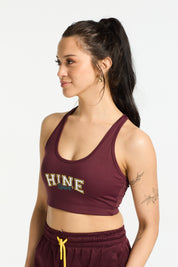 VARSITY 2.0 SPORTY BRA BURGUNDY