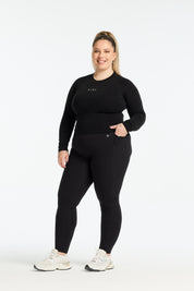 MOVEMENT W/ NO FRONT SEAM FULL LENGTH LEGGINGS ONYX