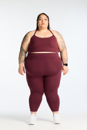 STAPLE W/ POCKET 7/8 LEGGINGS BURGUNDY