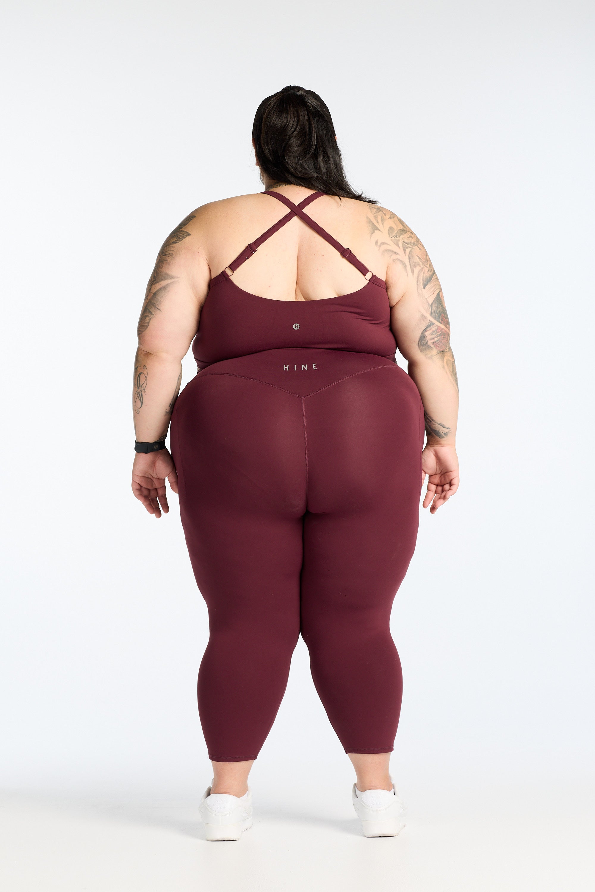 STAPLE W/ POCKET 7/8 LEGGINGS BURGUNDY