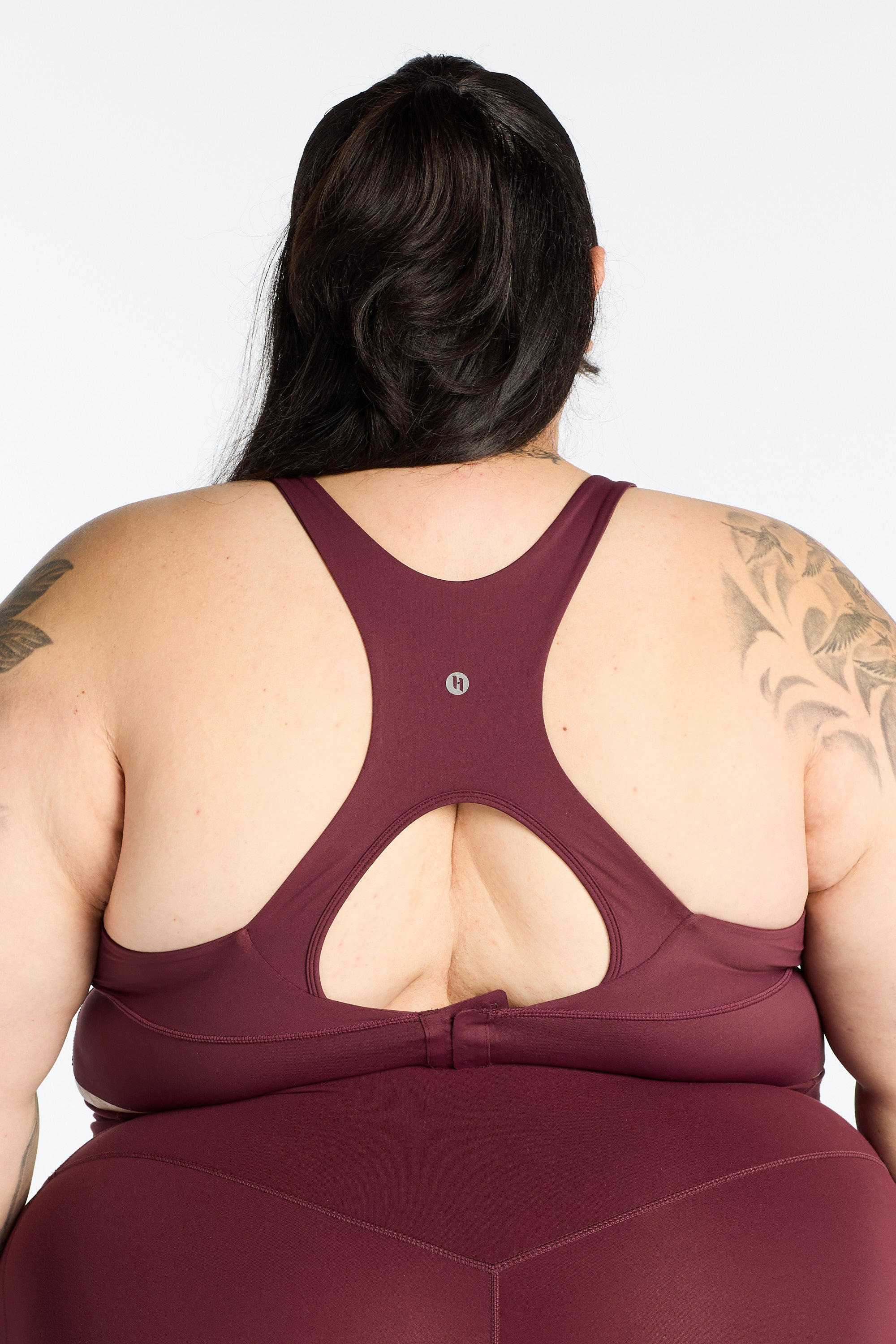 CURVED BUILT-IN SPORTS BRA BURGUNDY