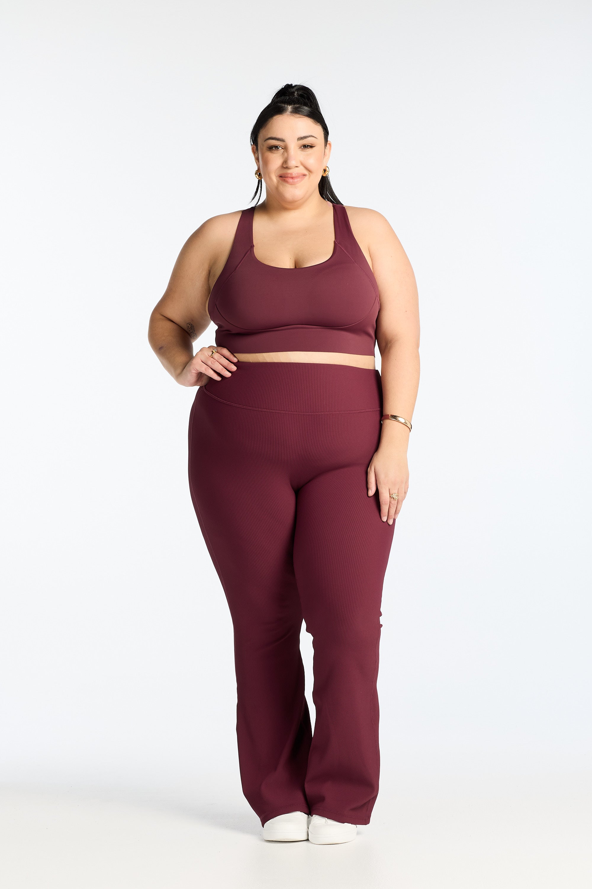 FLARE FULL LENGTH LEGGINGS BURGUNDY