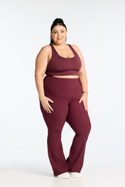 FLARE FULL LENGTH LEGGINGS BURGUNDY