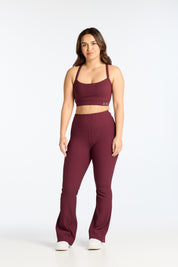 FLARE FULL LENGTH LEGGINGS BURGUNDY