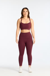 STAPLE W/ POCKET 7/8 LEGGINGS BURGUNDY