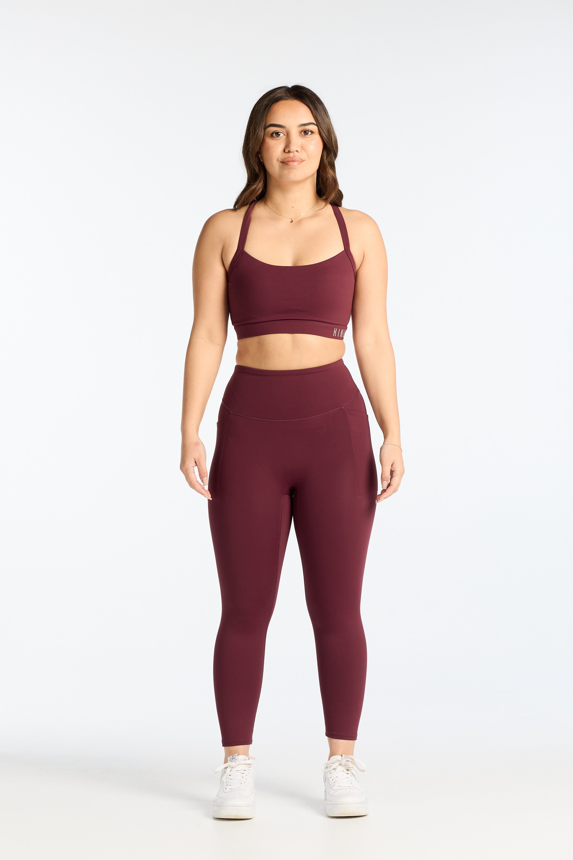 STAPLE W/ POCKET 7/8 LEGGINGS BURGUNDY