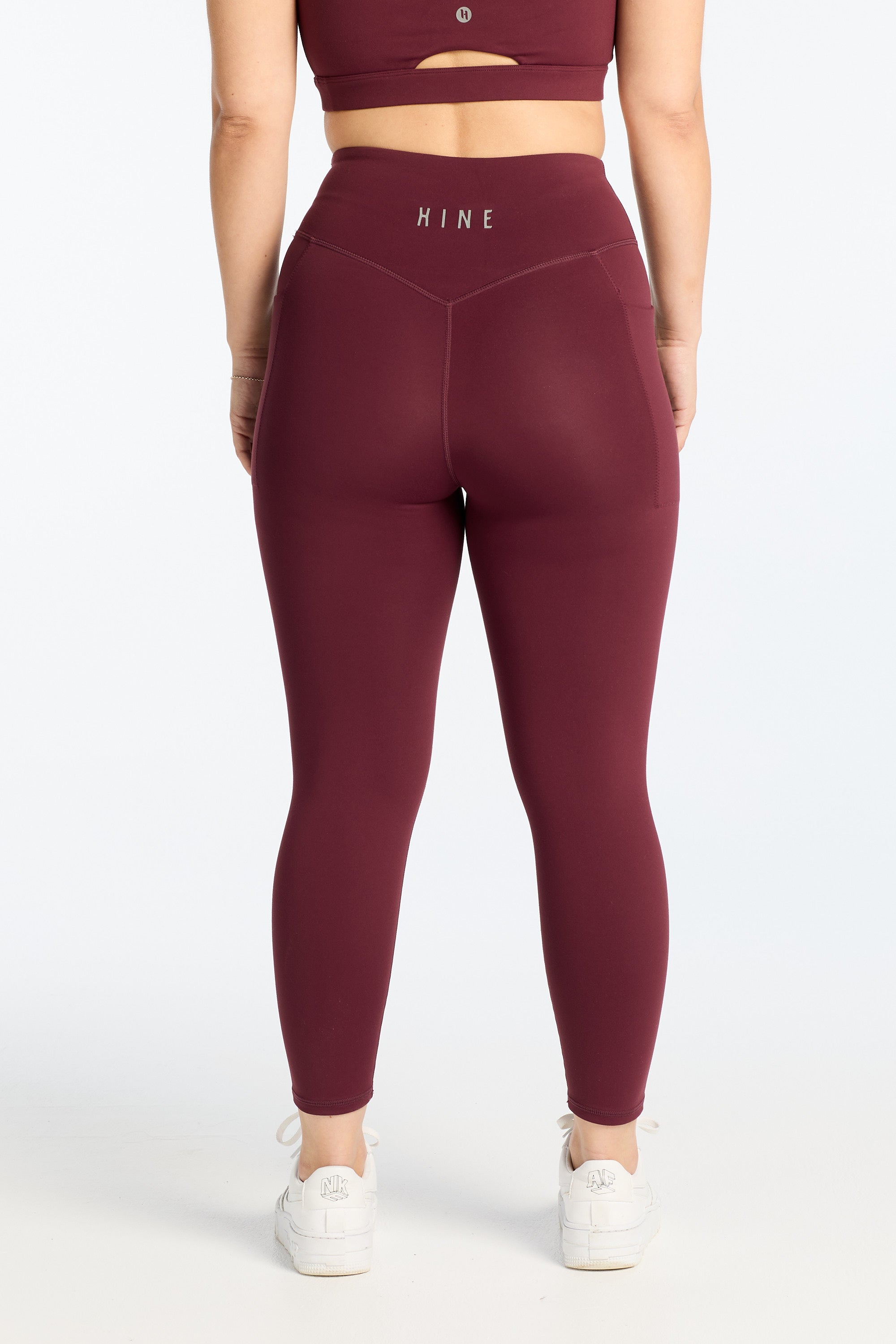 STAPLE W/ POCKET 7/8 LEGGINGS BURGUNDY