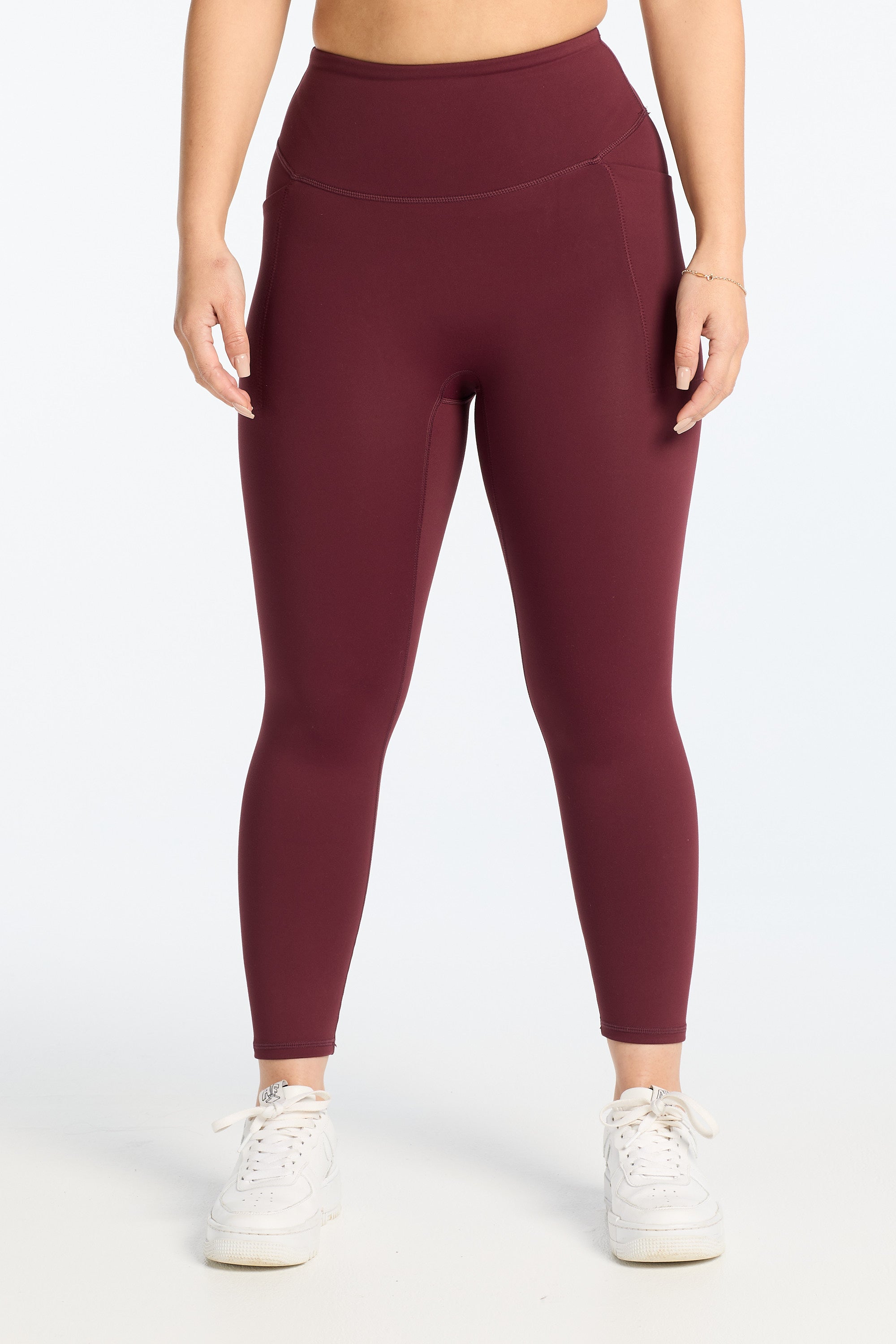 STAPLE W/ POCKET 7/8 LEGGINGS BURGUNDY