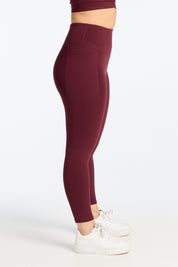 STAPLE W/ POCKET 7/8 LEGGINGS BURGUNDY