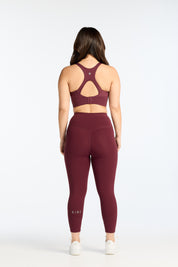 MOVEMENT W/ NO FRONT SEAM 7/8 LEGGINGS BURGUNDY