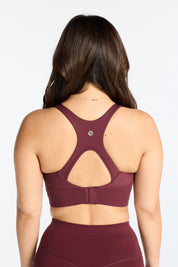 CURVED BUILT-IN SPORTS BRA BURGUNDY