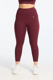 MOVEMENT W/ NO FRONT SEAM 7/8 LEGGINGS BURGUNDY