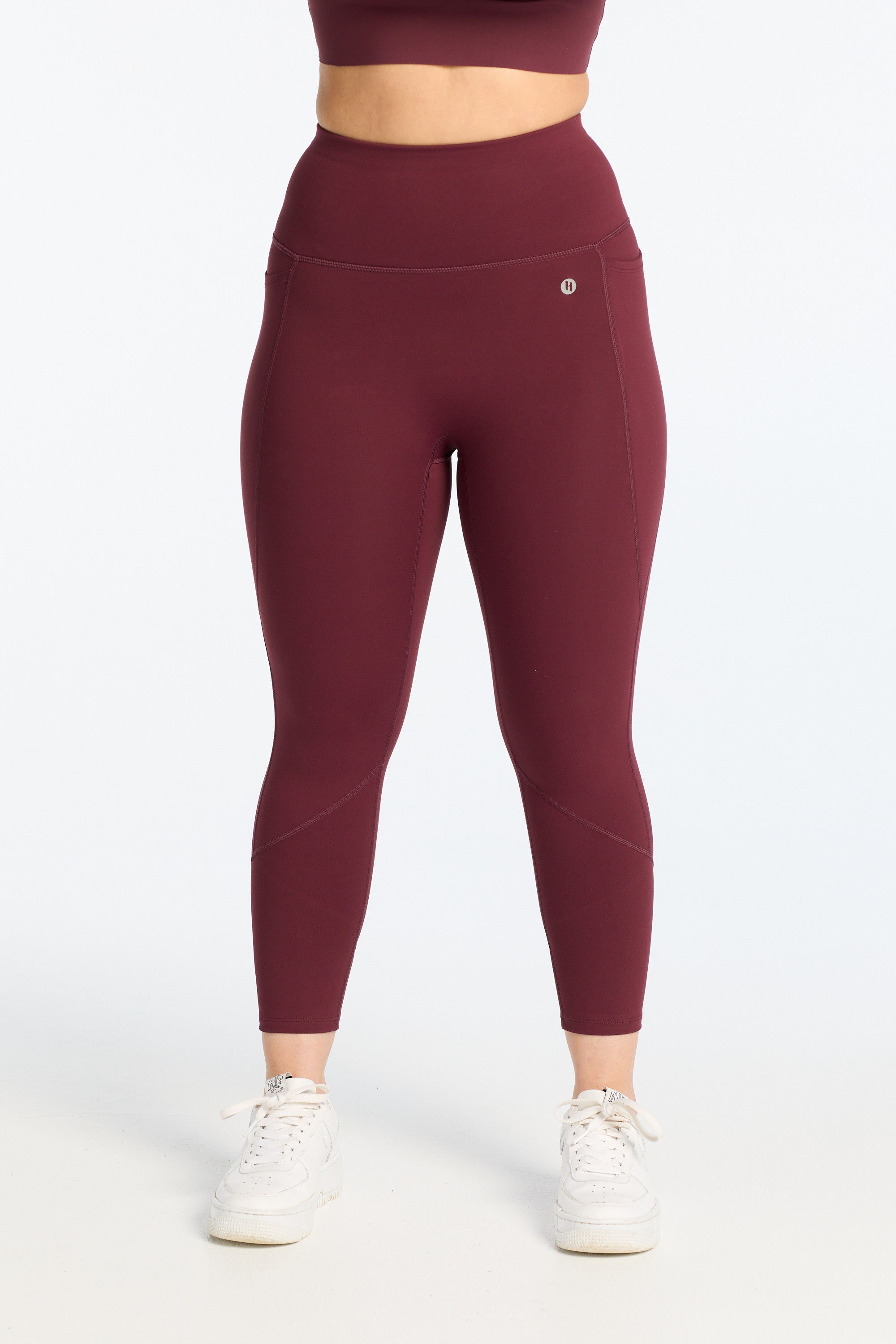 MOVEMENT W/ NO FRONT SEAM 7/8 LEGGINGS BURGUNDY