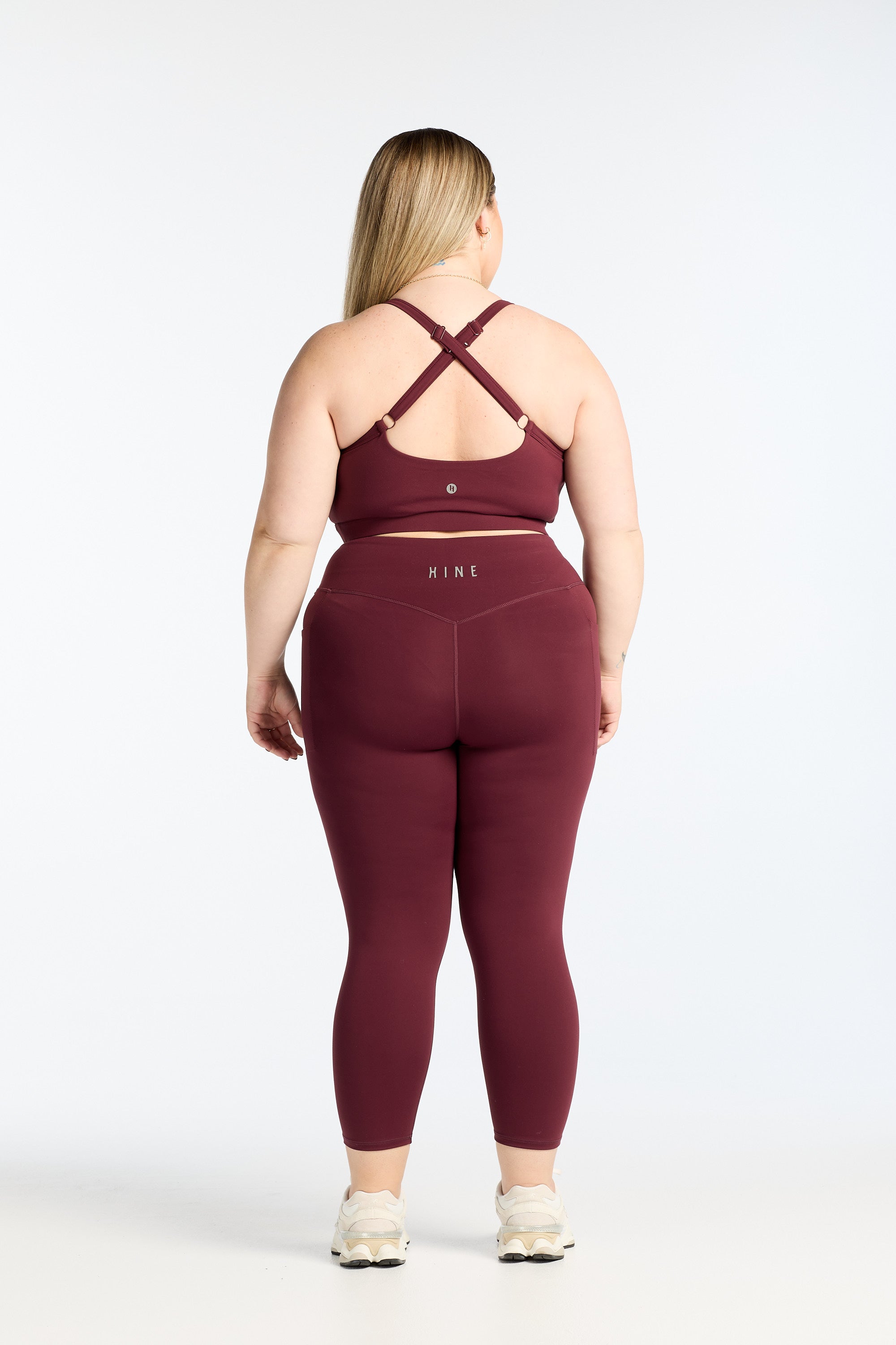 STAPLE W/ POCKET 7/8 LEGGINGS BURGUNDY