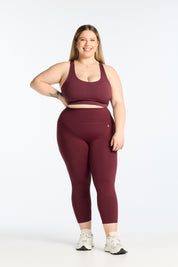 MOVEMENT W/ NO FRONT SEAM 7/8 LEGGINGS BURGUNDY