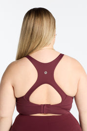 CURVED BUILT-IN SPORTS BRA BURGUNDY