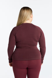 THE ESSENTIAL FULL LENGTH LONG SLEEVE BURGUNDY