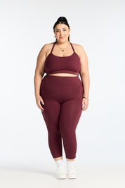 STAPLE W/ POCKET 7/8 LEGGINGS BURGUNDY