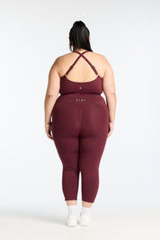 STAPLE W/ POCKET 7/8 LEGGINGS BURGUNDY