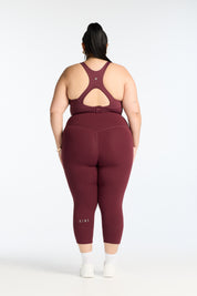 MOVEMENT W/ NO FRONT SEAM 7/8 LEGGINGS BURGUNDY