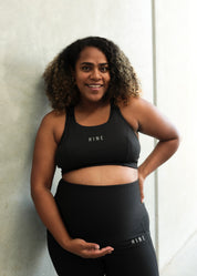 STAPLE MATERNITY RACERBACK BRA ONYX