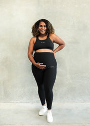 RIBBED MATERNITY FULL LENGTH LEGGING ONYX