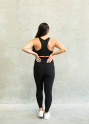 RIBBED MATERNITY FULL LENGTH LEGGING ONYX